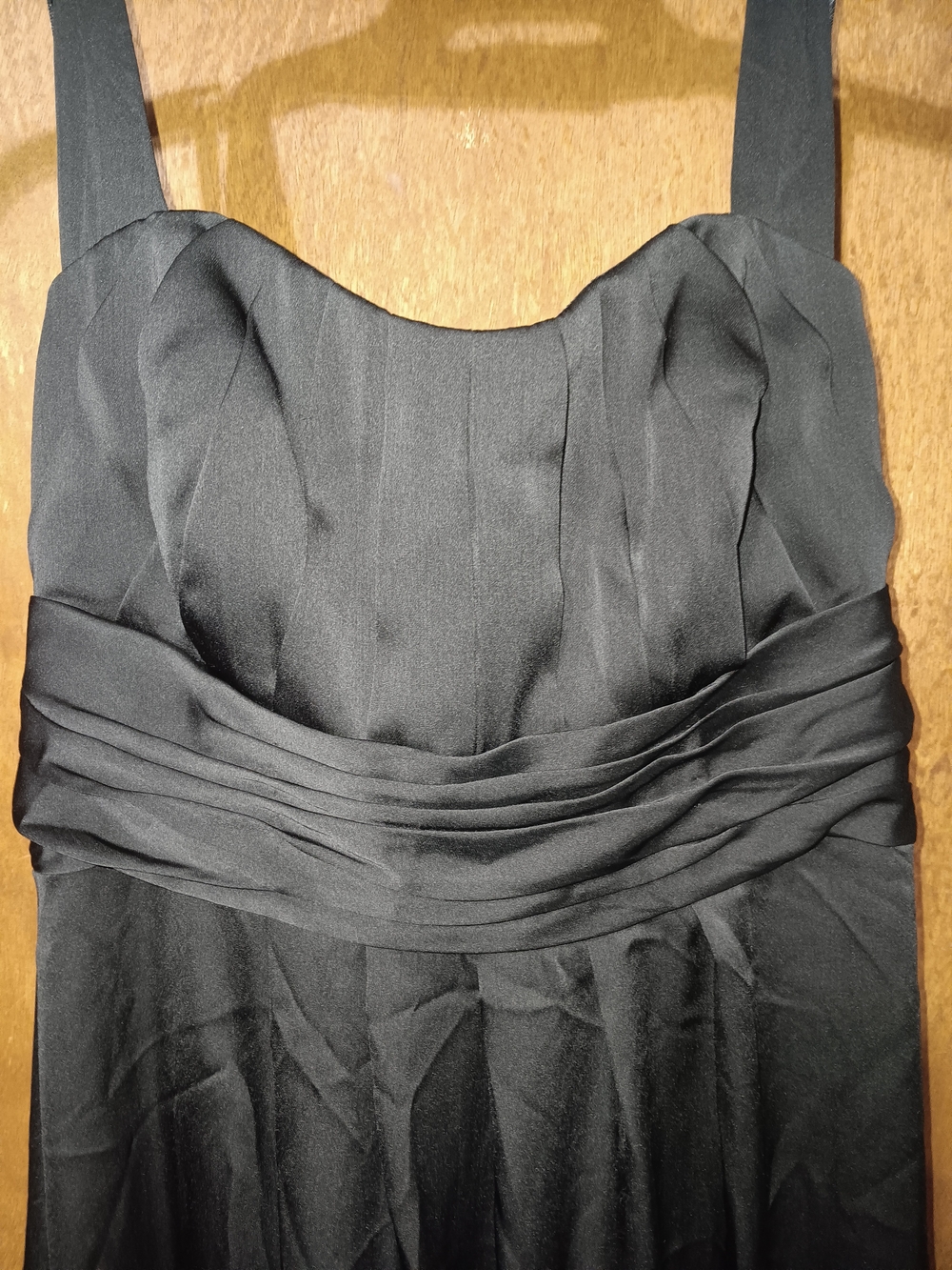 Priscilla of Boston Black Satin-Trim Maxi Dress - Picture 3 of 4